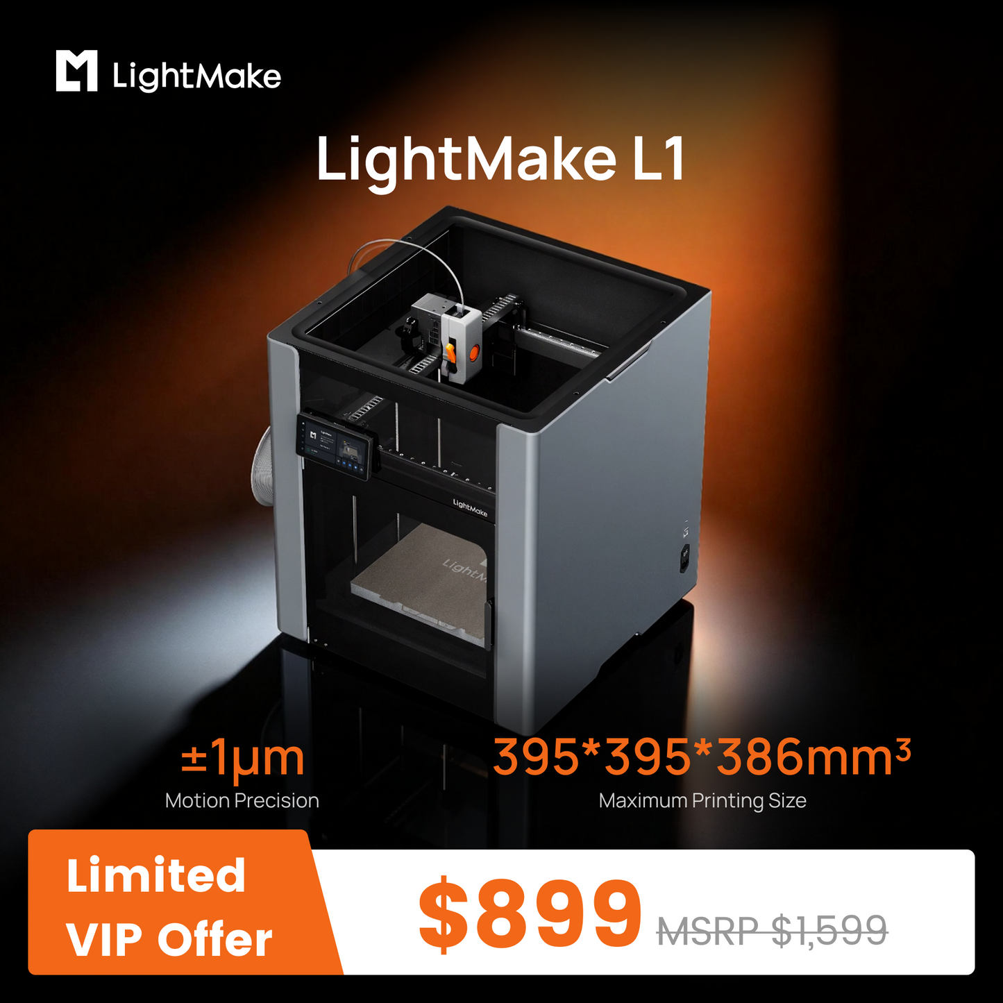 LightMake L4: The World's First Independent 4-Head 3D Printer Powered by Linear Motors Deposit Reservation