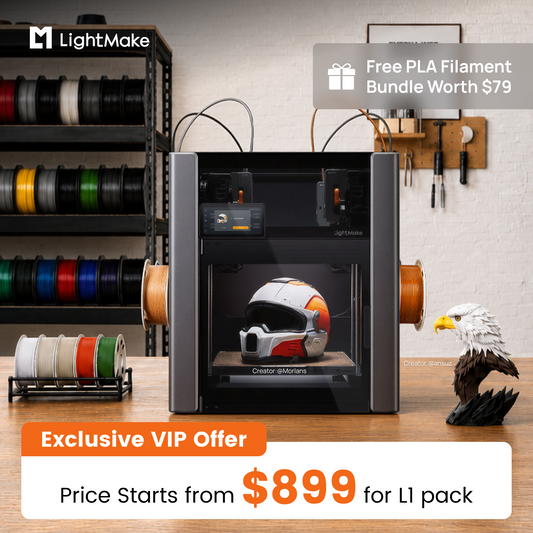 LightMake L4: The World's First Independent 4-Head 3D Printer Powered by Linear Motors Deposit Reservation
