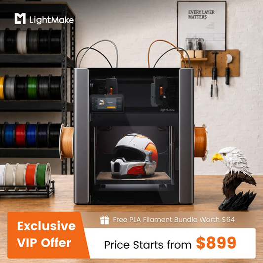 LightMake L4 The World's First Independent 4-Head 3D Printer Powered by Linear Motors Deposit Reservation